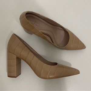 Chunky Nude Snakeskin Heel